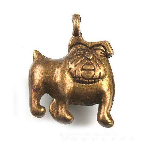 Bronze Bulldog Charm-  17 x 13mm