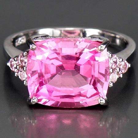 RAVISHING PINK SAPPHIRE, MAIN STONE 12.02 CT. SOLID 925 SILVER RING