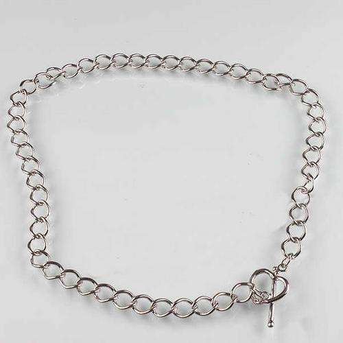 Rhodium Plated Charm Bracelet chain - 18cm