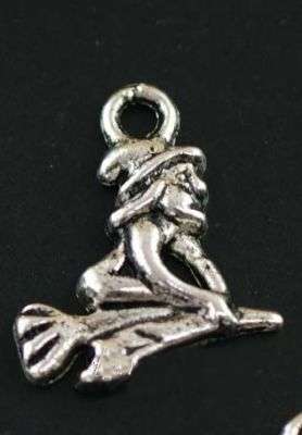 Tibet Silver Flying Witch Charm-  18 x 15mm