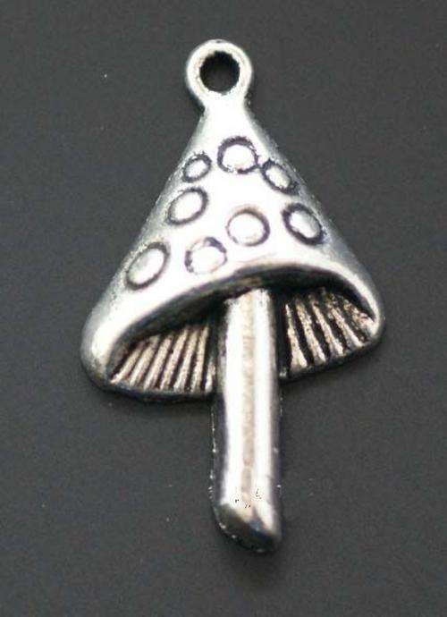 Tibet Silver Mushroom Charm-  30 x 17mm