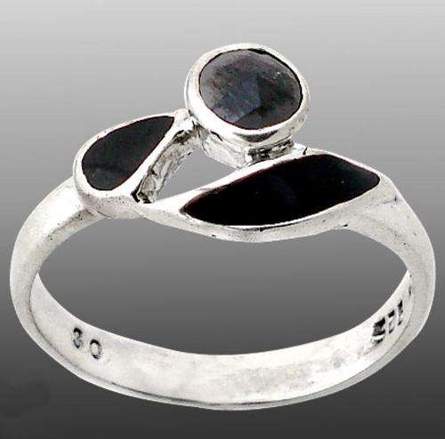 Awesome 0.35ct Natural Black Diamond & 925 Solid Sterling Silver Ring Sz 8(Valuation Cert Incl)