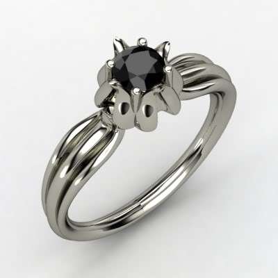 Stunning 0.15ct Natural Black Diamond Solitaire & 925 Sterling Silver Ring Sz 6(Valuation Cert Incl)