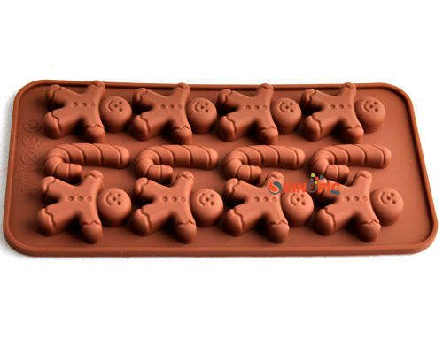 Silicone Chocolate Moulding / Cookie Baking Mould - Gingerbread Man /Candy Cane