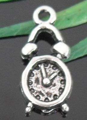 Tibet Silver Clock charms - 19 x 9 mm
