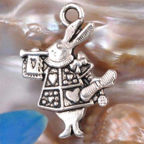 Tibet Silver Alice in Wonderland - Rabit  charms - 20 x 15 mm