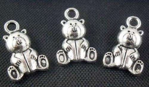 Tibet Silver Teddy Bear charms - 16 x 10 mm