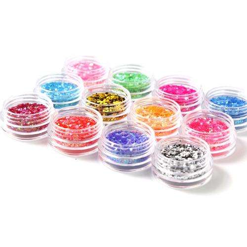 Nail Art - 12 colors Square Glitter Decoration