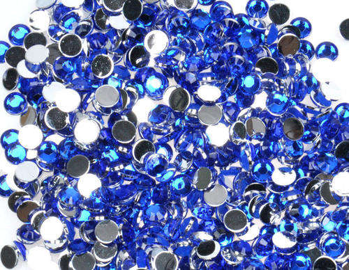Nail Art - 1000pc Blue Flat Back Acrylic Rhinestones - 4mm