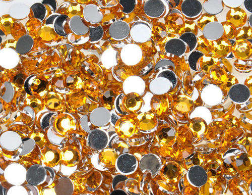 Nail Art - 1000pc Golden Flat Back Acrylic Rhinestones - 2mm