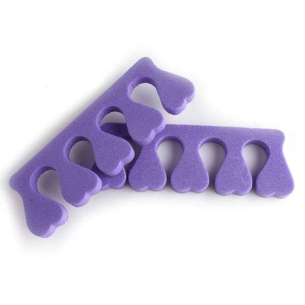 Nail Art - 2 x Toe / Finger Stretchy Foam Separators - Purple
