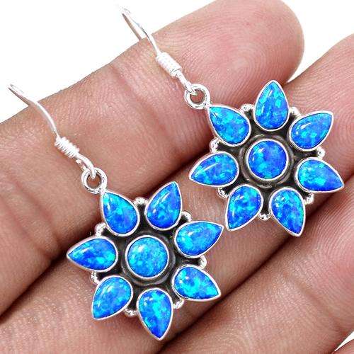 Fire Opal & Solid Sterling Silver Earrings