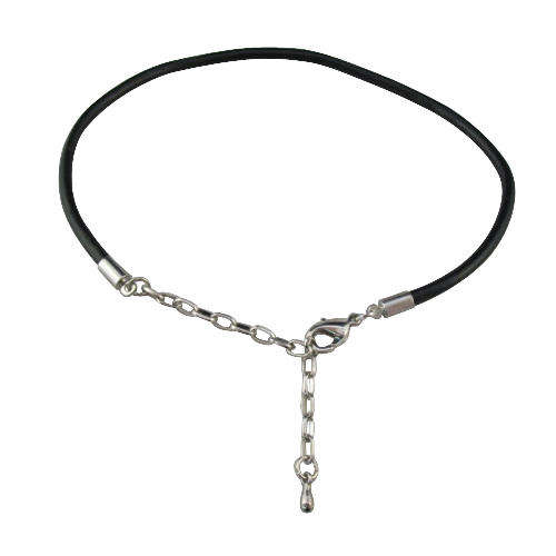 5 x REAL BLACK LEATHER NECKLACE CORD WITH LOBSTER CLASP
