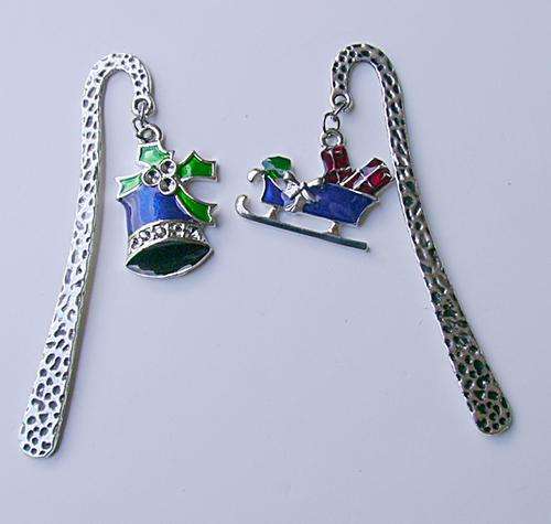 @@PERFECT STOCKING FILLER@@  TIBET SILVER BOOKMARKS WITH THE CUTEST XMAS CHARMS