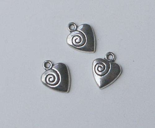 10 x  Tibet Silver Charms - HEART. ********Stunning **********