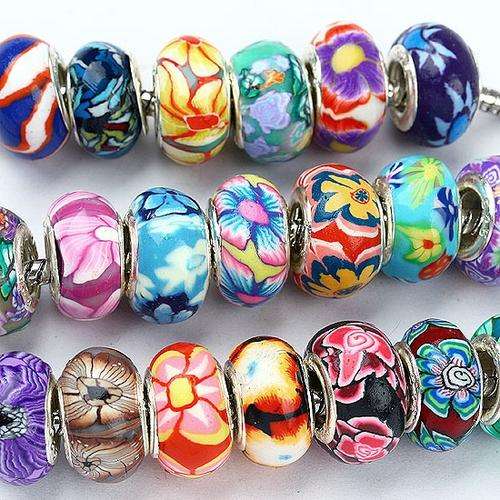 Polymer Clay Beads With 925 SS cores - Fits Pan & Euro Bracelet