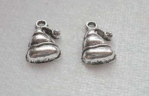 10 X Tibet Silver Charms -XMAS HAT ********Stunning **********