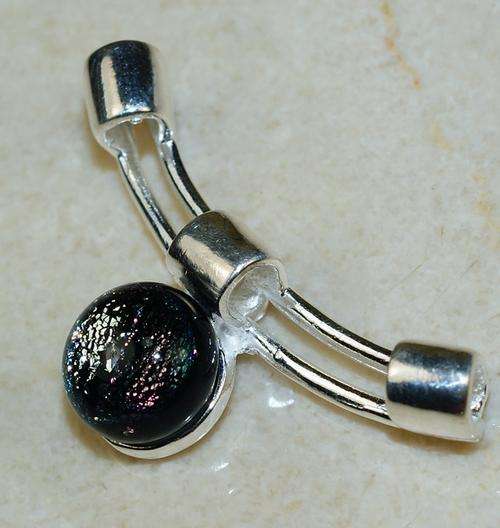 Dichroic Glass & Solid .925 Sterling Silver Pendant