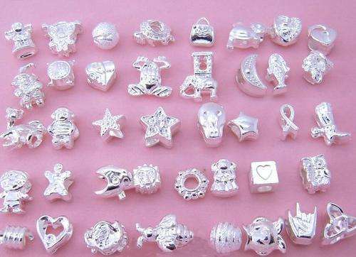 Assorted Silver Plated Spacer Beads - Fits Pan & Euro Bracelets