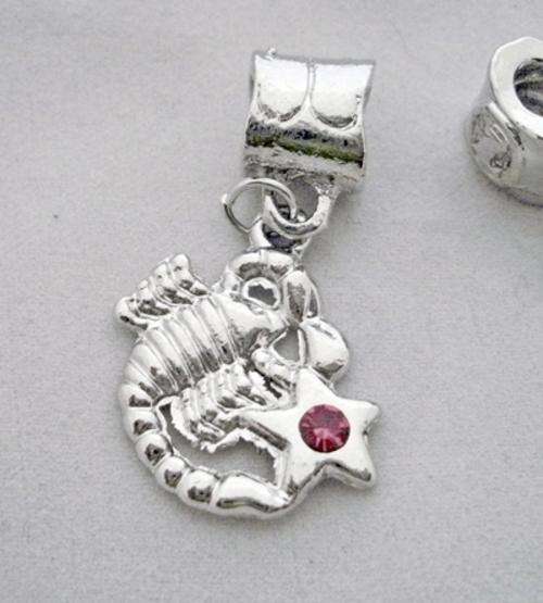 Silver Plated Scorpion  "Dangle" charm - Fits Pan & Euro Bracelet