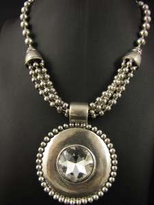Fantastic Tibet Silver & Crystal Necklace - 46 + 7cm Chain