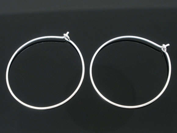Silver Plated Wine Glass Charm Rings - 40 x 35mm