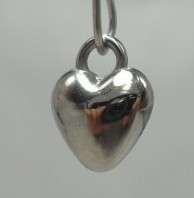 50pcs Silver Acrylic Heart Beads- 12 x 10 mm