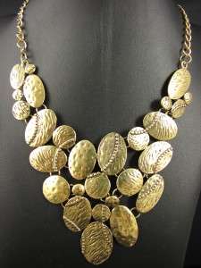 Stricking Gold Tone Tibet Silver Bib Necklace