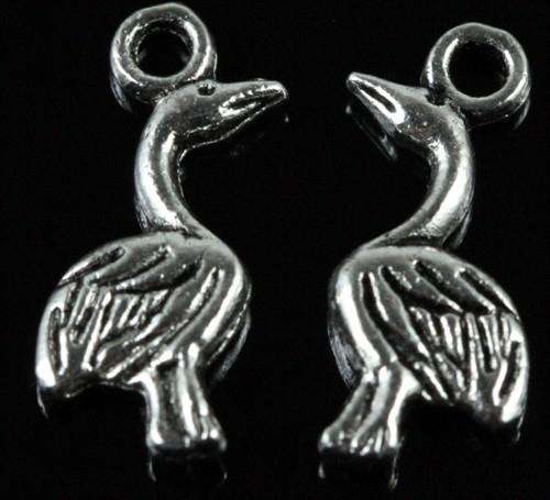 Tibet Silver Egret charms - 18 mm