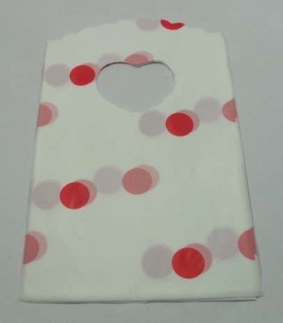 Plastic Gift/ Favour Bags - Red Dots - 15 x 9cm