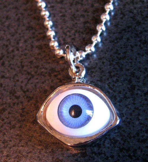 "Human" Evil Eye & Silver Plated Necklace - Blue