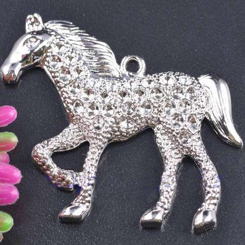 Tibet Silver Charms - Horse - 37 x 45mm