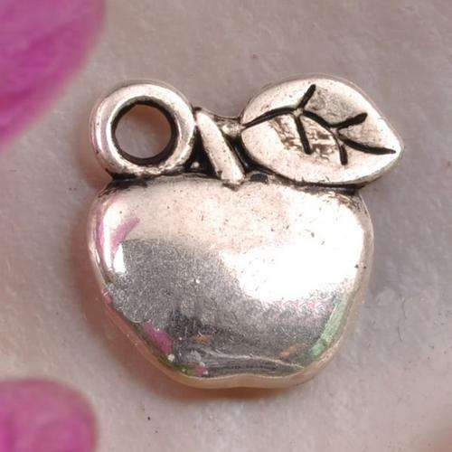 Tibet Silver Charm/Pendant - Apple - 10.5 x 10.5mm