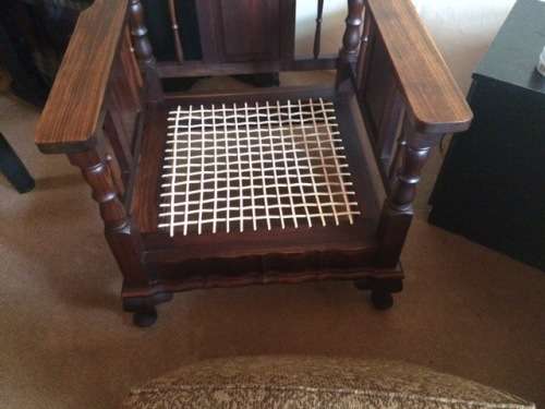 Antique Blackwood Lounge set - Malan couch and chairs - manufactured by Fechters Knysna-± 50 years