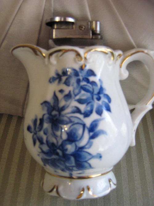 Antique Blue and White Jug Lighter