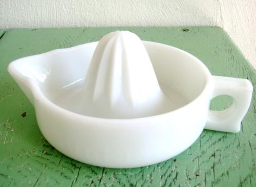 Vintage Sunkist Milk Glass Juice Reamer Press Juicer