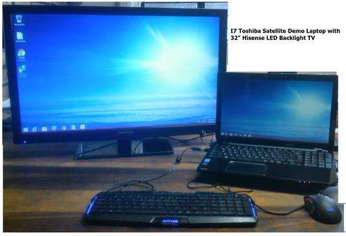 I7 Toshiba Sattellite L50-A0424 Demo Laptop with 32" LED TV