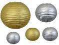 CLEAR SALE Silver/Gold Paper Lantern   12inch  30cm 10packs