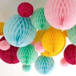 Honeycomb Flowers Paper Balls Various Color Hanging Decorative Props 20cm