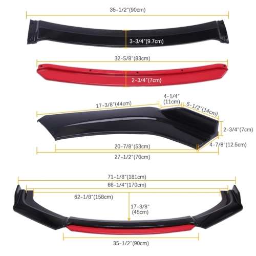 Front Lip With Red Detail ( Universal Front Lip)