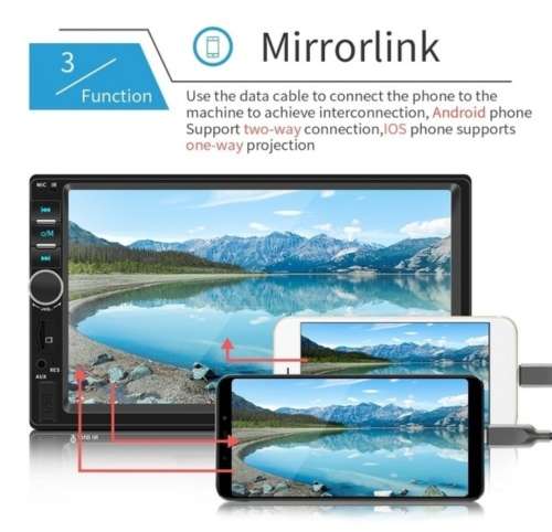 7" Mp5 With Mirror Link GPS Navigation + Reverse Number Plate Camera