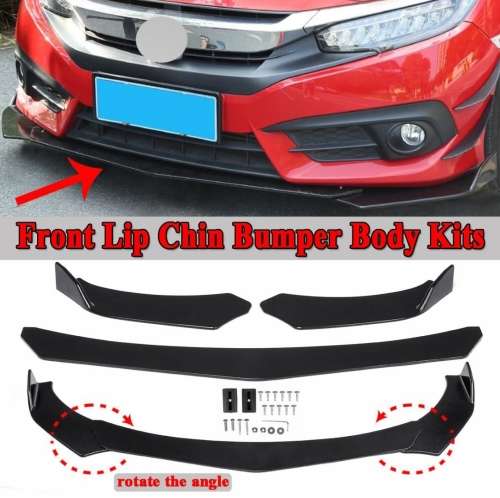 Black Universal Car Front Bumper Lip / Spoiler