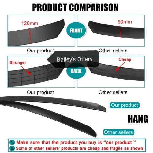 Universal Gloss Black Aggressive 3 Piece Spoiler