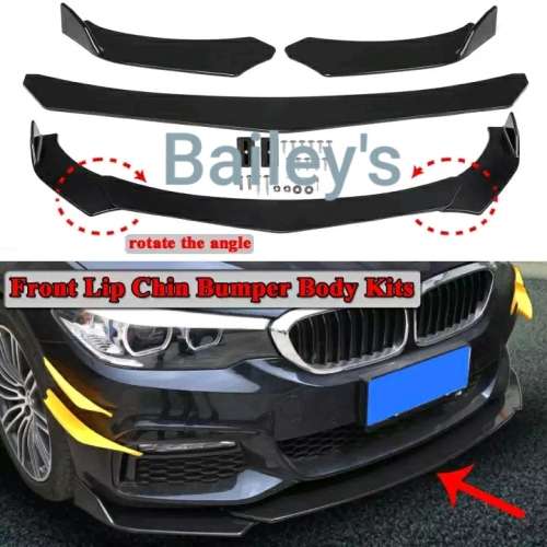 Gloss Black Agressive Universal Car Front Bumper Lip, Spoiler