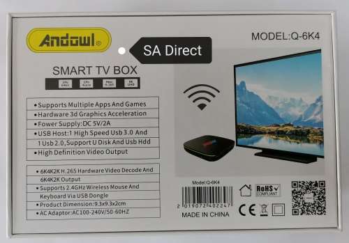 COMBO PROMOTION: NEW Andowl 6K Android TV Smart Box 4Gx64G + Air Remote