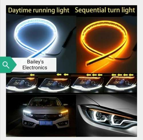 Wholesale: 2PC Flexible 60cm LED Headlight Strip Lights(Minimum Order of 5 sets)