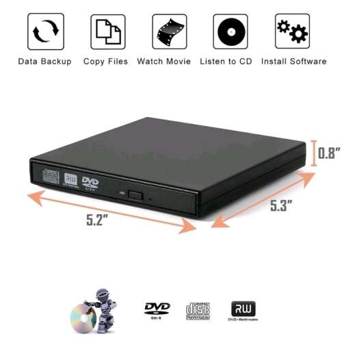 USB 2.0 External DVD RW Optical Drive