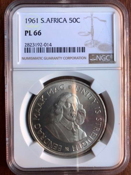 1961 RSA 50 cents (crown) * NGC PL66 * 3rd highest grade on NGC * price reduced