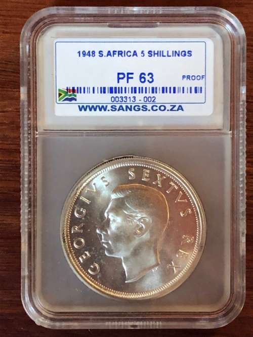 1948 SAU proof crown (5 shillings) * SANGS PF63 * reduced price