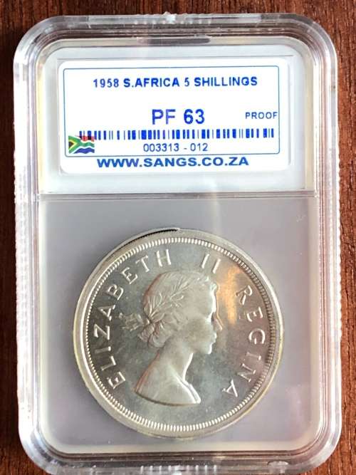 1958 SAU silver crown (5 shillings) * SANGS PF63
